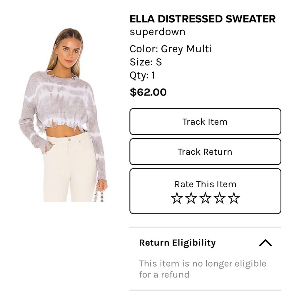 Superdown small distressed sweater